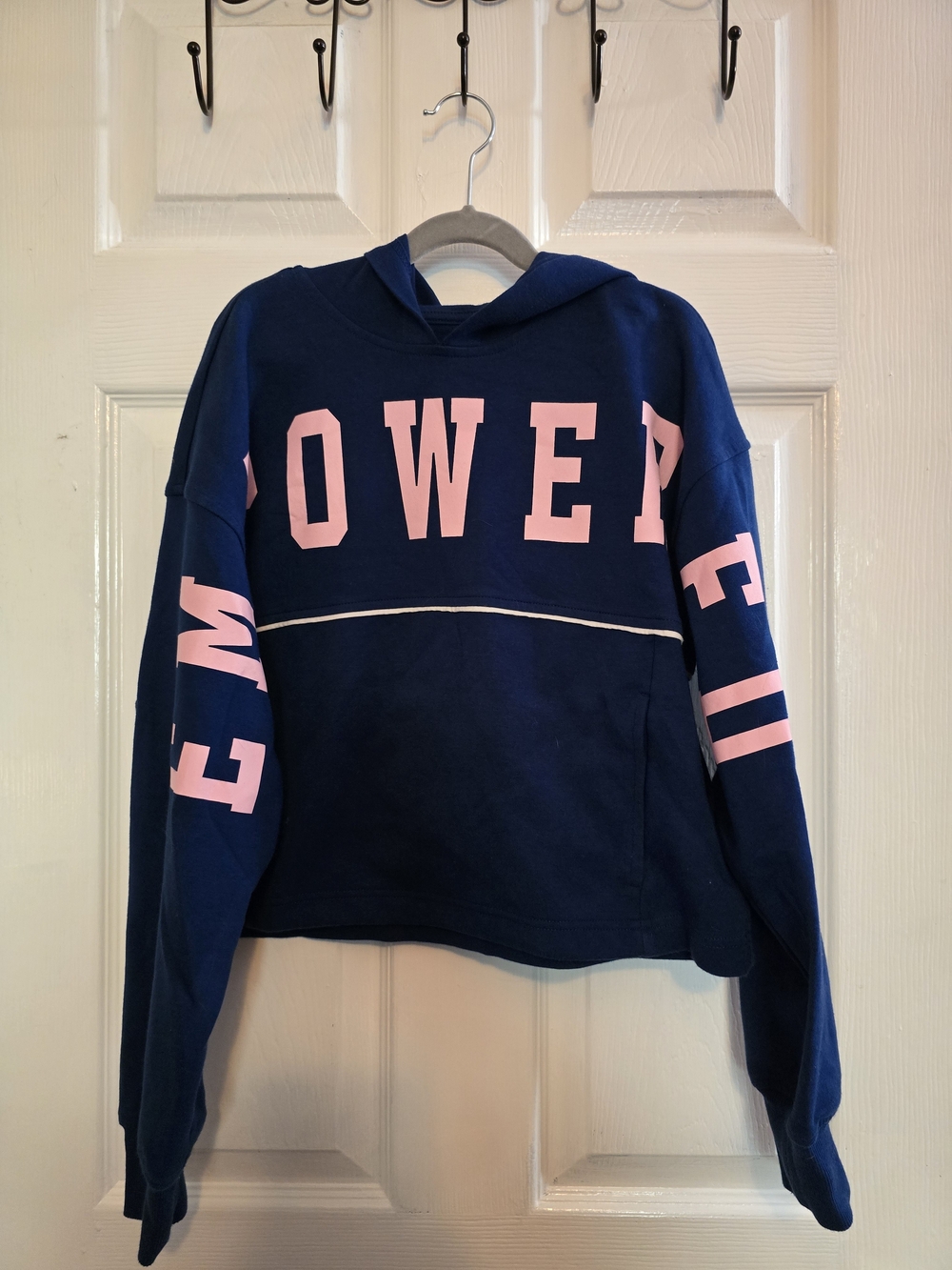 Girl’s Navy Hoodie with Pink EMPOWERED Lettering